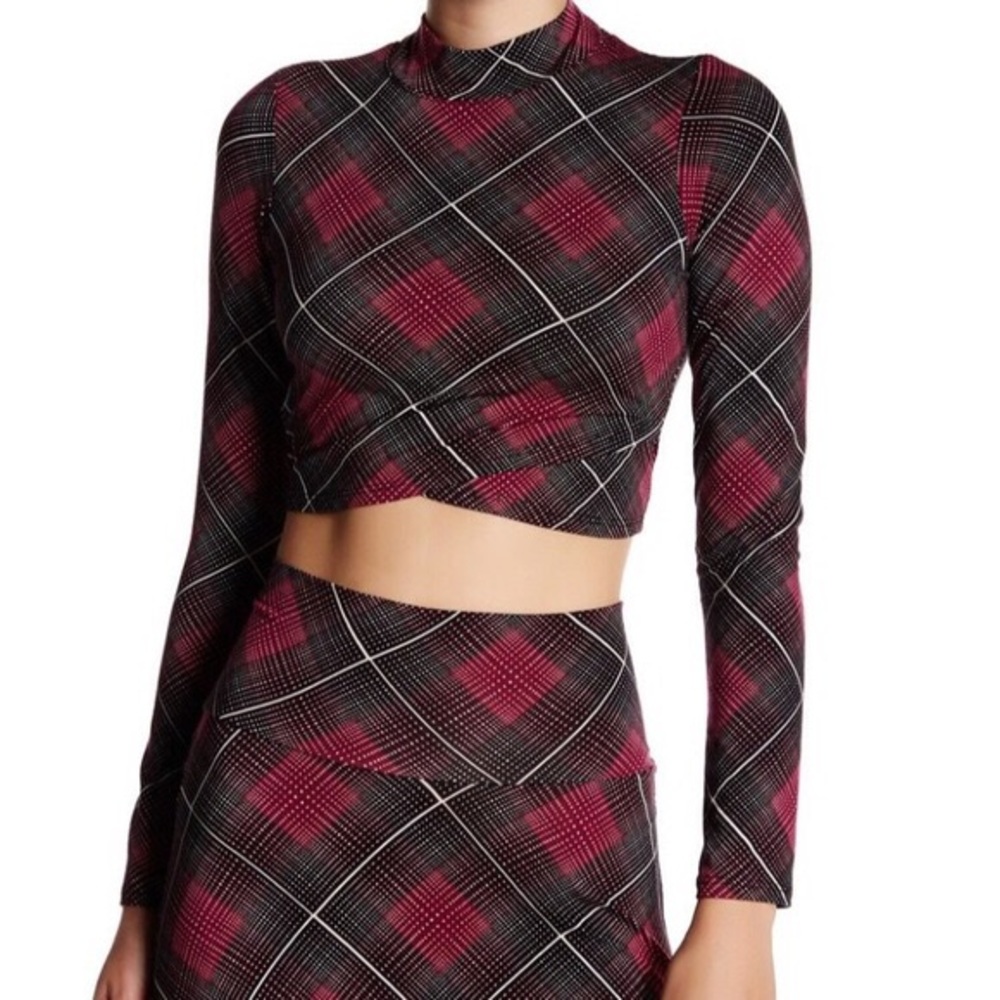 Rachel Pally Plaid Surplice Crop Top